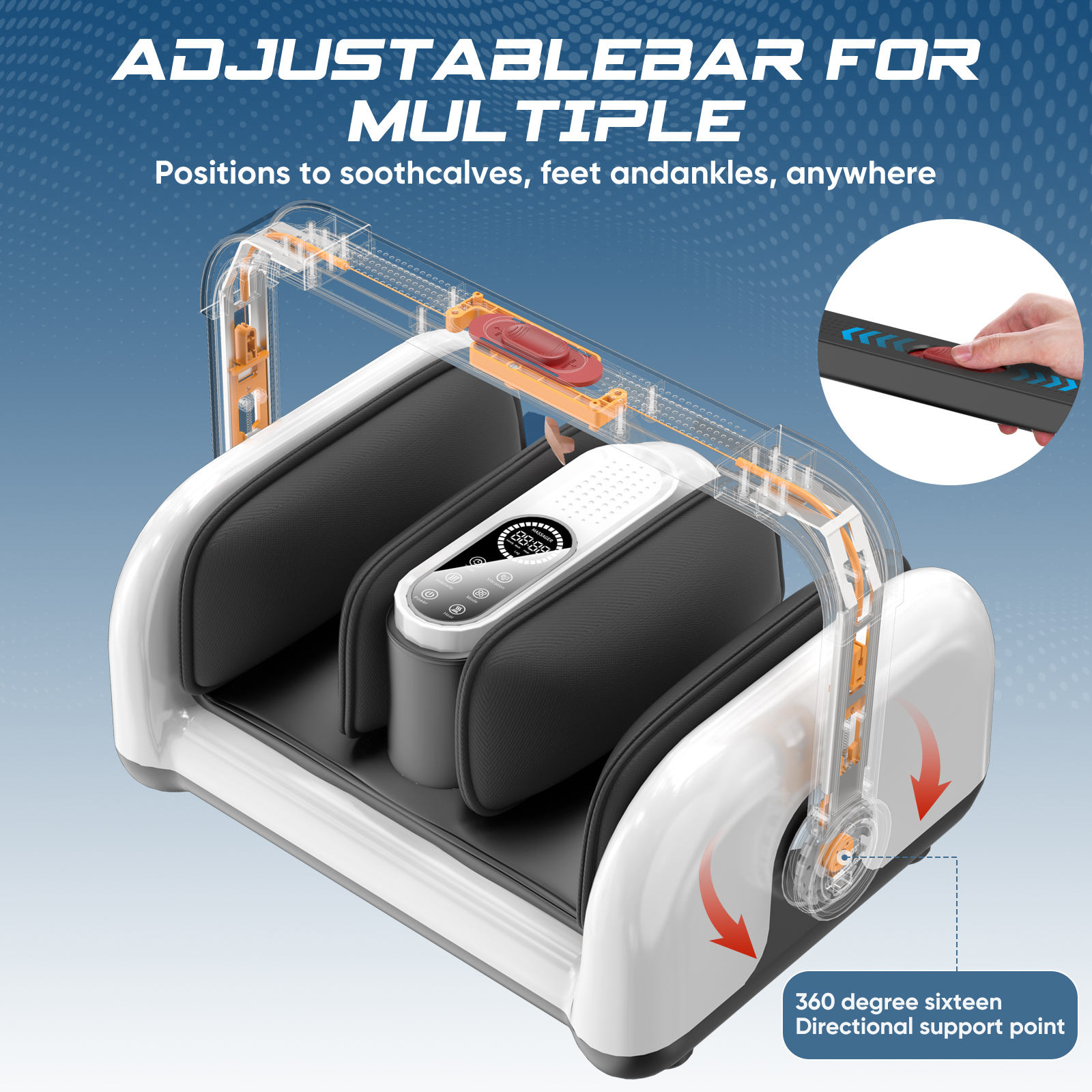 resimler/genel/Purr Air Eight - Hava Basınçlı, Isı Terapi ve Titreşimli, Shiatsu Ayak ve Bacak Masaj Aleti Beyaz