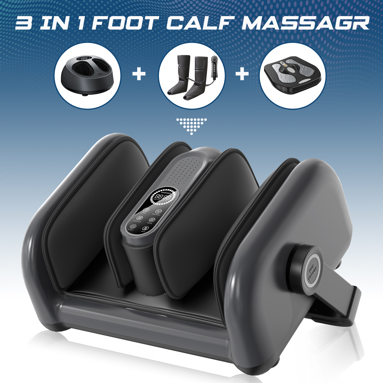 resimler/genel/Purr Air Eight - Hava Basınçlı, Isı Terapi ve Titreşimli, Shiatsu Ayak ve Bacak Masaj Aleti Siyah