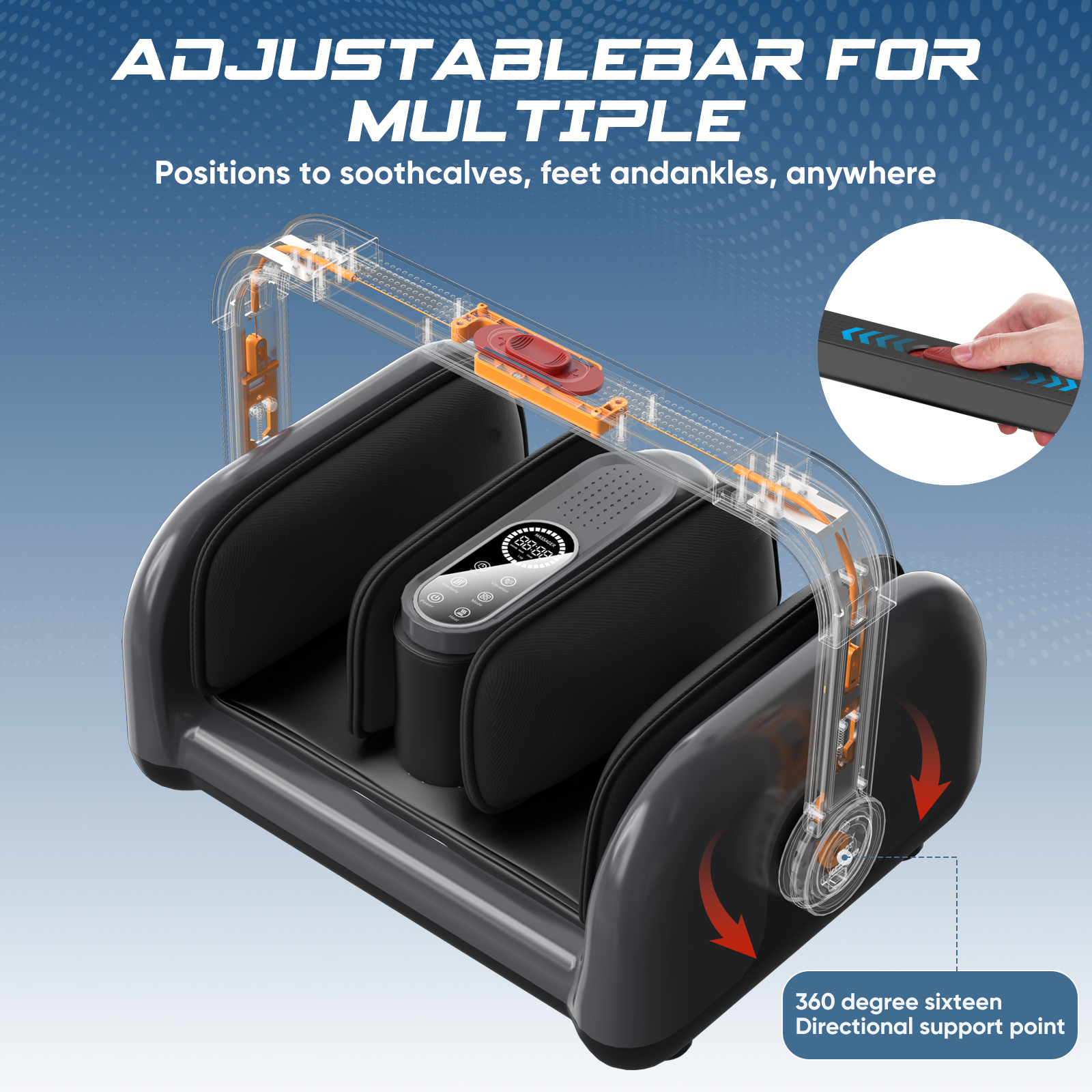 resimler/genel/Purr Air Eight - Hava Basınçlı, Isı Terapi ve Titreşimli, Shiatsu Ayak ve Bacak Masaj Aleti Siyah