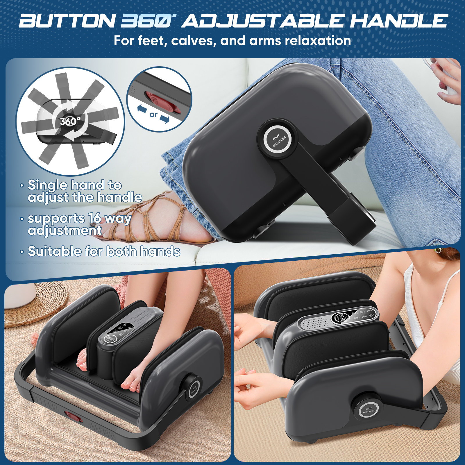 resimler/genel/Purr Air Eight - Hava Basınçlı, Isı Terapi ve Titreşimli, Shiatsu Ayak ve Bacak Masaj Aleti Siyah